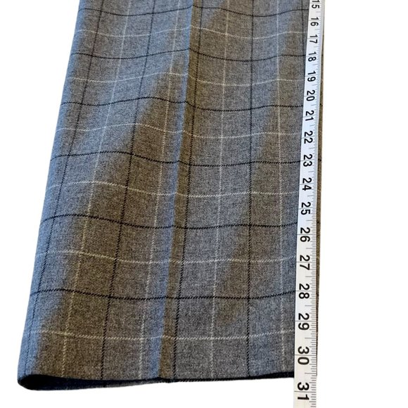 Talbots Gray Plaid Wool Side Zip Trousers Size 8 - Picture 8 of 16